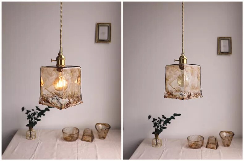 Brass Glass Rustic Pendant Light Collection