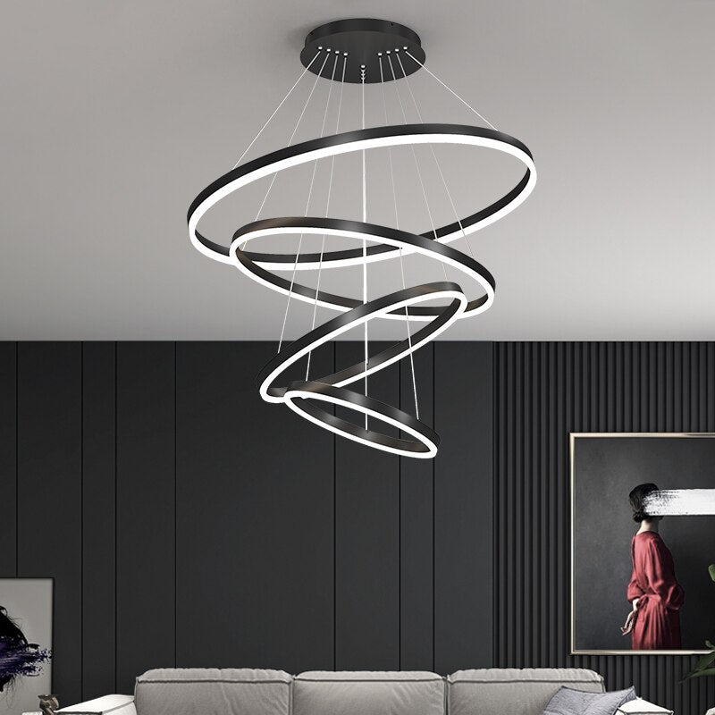 Modern Pendant Lamp Led Rings Circle