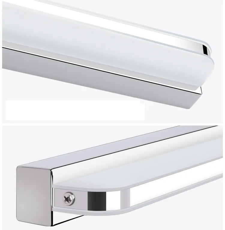 Stainless Steel Futuristic LED Bathroom Mirror Light