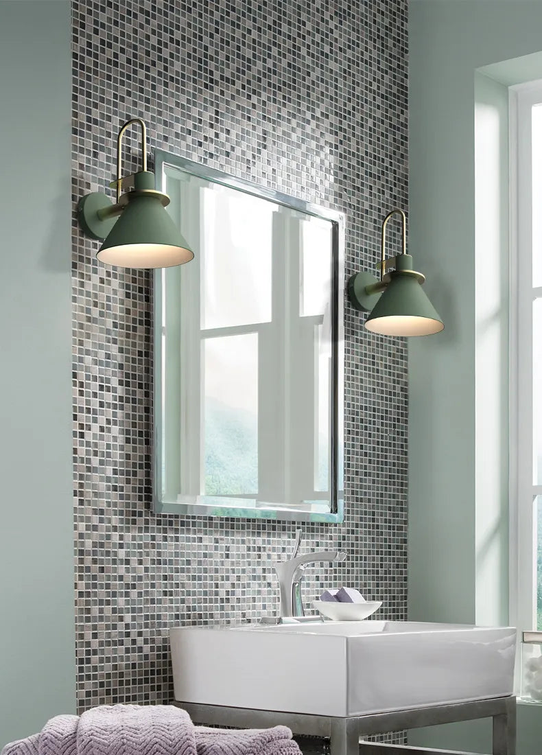 Nordic Bedside Industrial Iron Wall Lamp for Living Room Bedroom Bathroom Fixtures Mirror Light