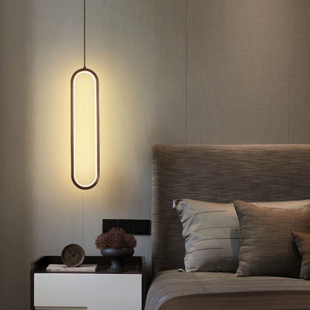 Modern LED Oval Pendant Light Hanging Lamp