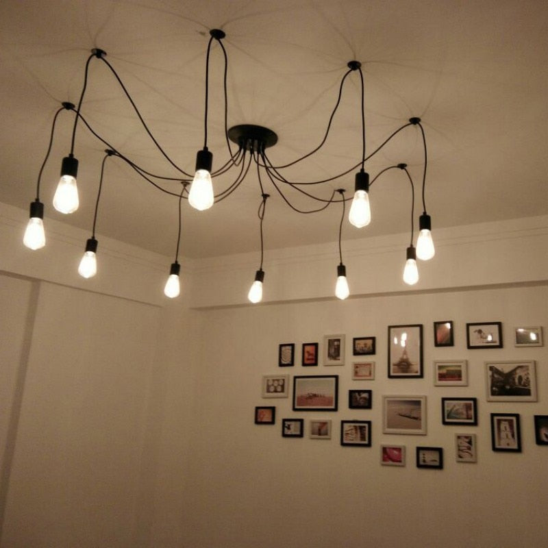DIY Spider Lights Hanging Edison Bulb Fixture