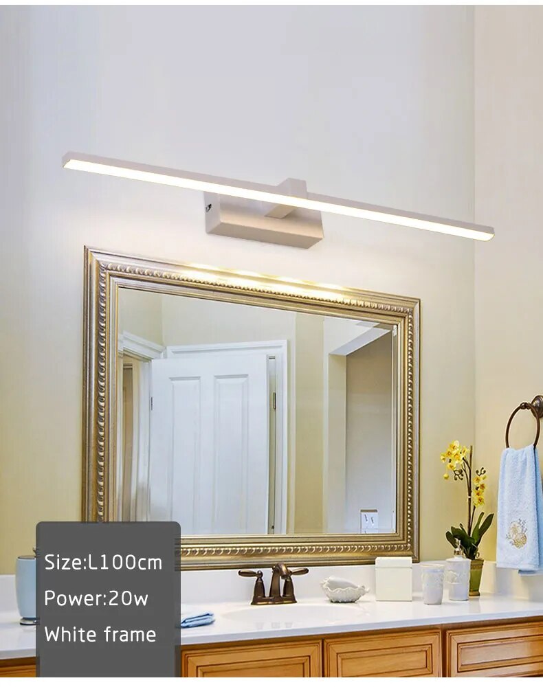 Straight Euro Style LED Bathroom Vanity Mirror Light