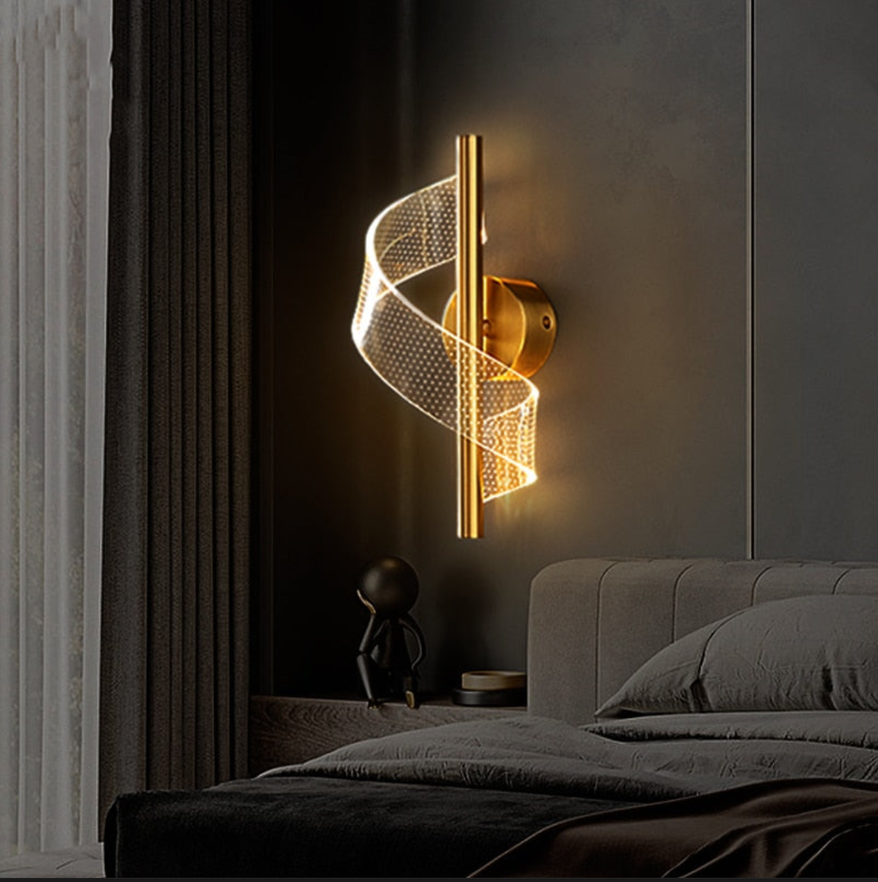 Nordic LED Swirl Bedside Pendant Light