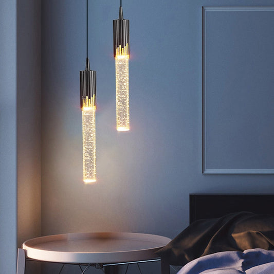 Modern Bubbling Water Crystal Led Pendant